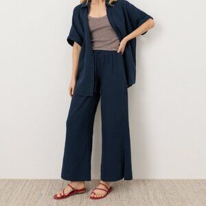 Organic Coastal Double Gauze Split Hem Pant